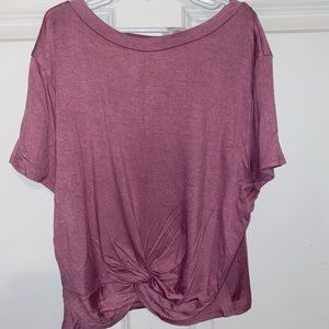 Purple cropped t-shirt with tie